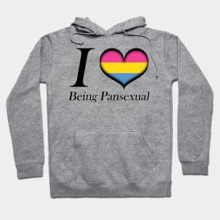 I Heart Being Pansexual Design Pride Flag Colored Heart Hoodie
